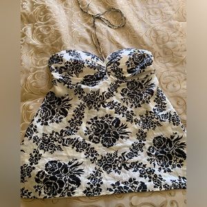 Floral halter silk top